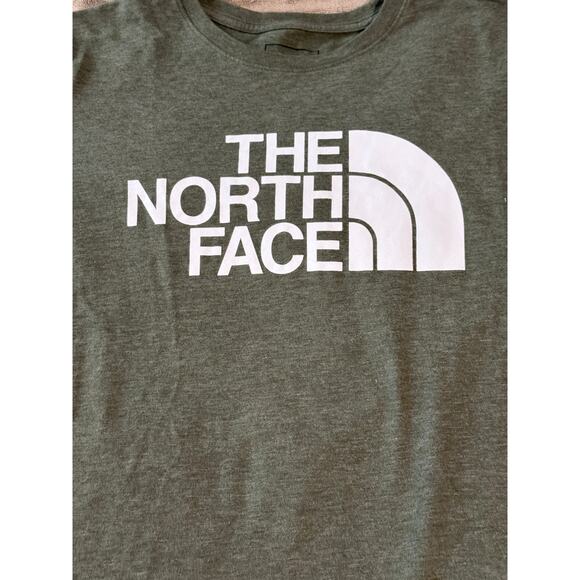 North Face Size Medium Half Dome Short Sleeve Cotton Blend Green Crew Neck Shirt - Picture 3 of 8